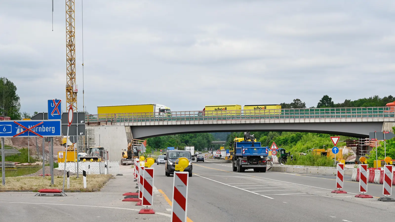 Seit Mai 2021 wird im Bereich der Anschlussstelle Ansbach der A6 gebaut. Jetzt nähert sich die Maßnahme ihrem Ende. (Archivbild: Jim Albright)