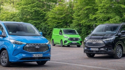 Ford führt ab Sommer den Transit und den Tourneo Custom auch in einer rein elektrischen Version ein. (Foto: Ford/Ford/dpa)