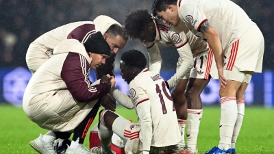 Alphonso Davies fällt beim FC Bayern erstmal aus. (Foto: Federico Gambarini/dpa)