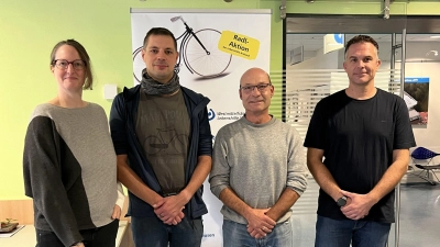 Maike Holz, Johannes Lesser, Joachim Ruck und Lars Kuballa gehörten in der Lebenshilfe-Mitarbeiteraktion zu den fleißigsten Radlern (von links). Sie landeten auf den vorderen Plätzen. (Foto: Lebenshilfe/Nathalie Lober)