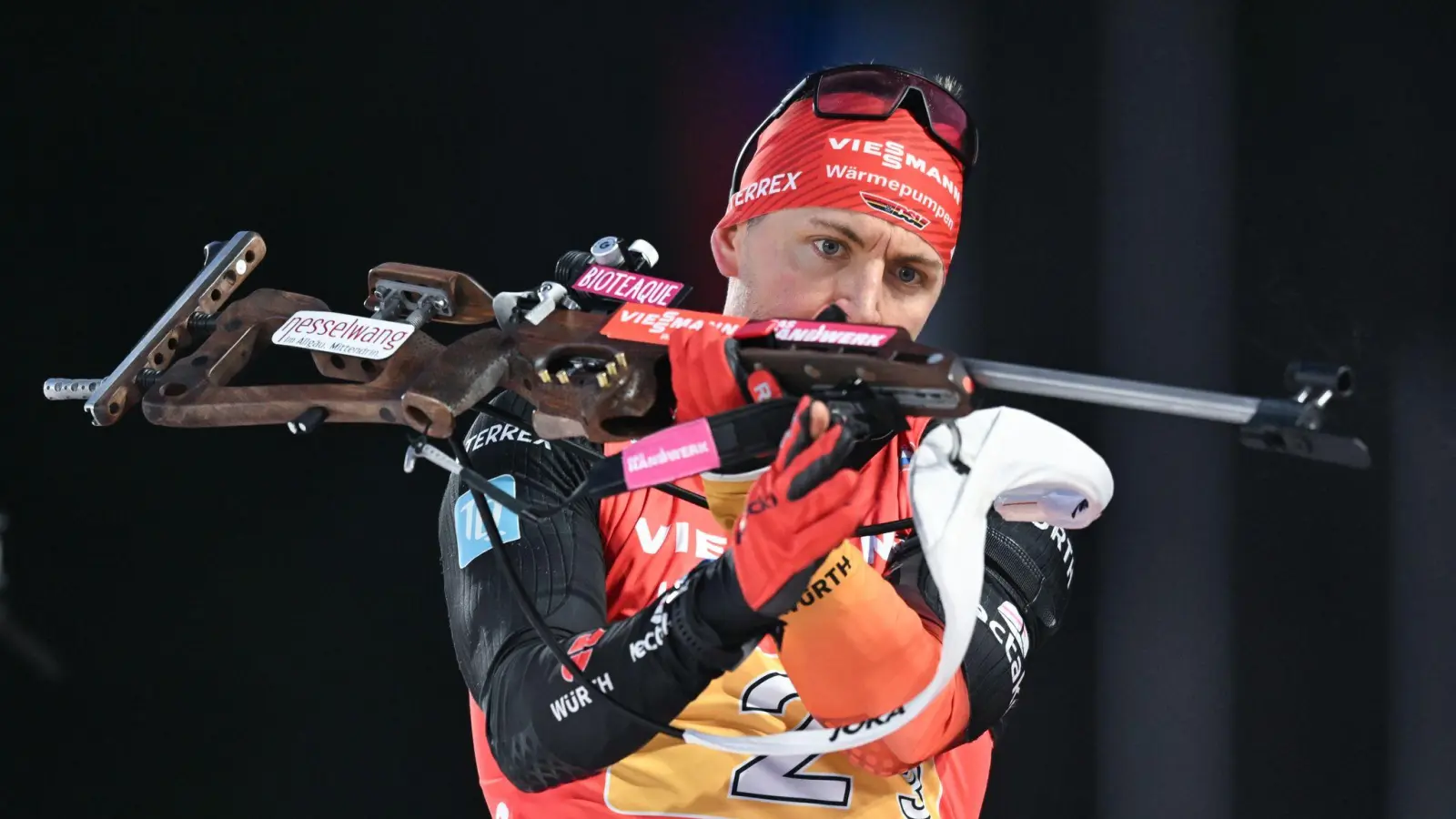 Philipp Nawrath verpasste mit dem deutschen Team in Kontiolahti das Podest. (Foto: Hendrik Schmidt/dpa)