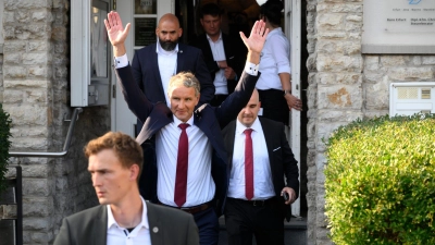 Bei der Wahlparty der Thüringer AfD waren Journalisten eigentlich ausgeschlossen. (Archivbild) (Foto: Daniel Vogl/dpa)