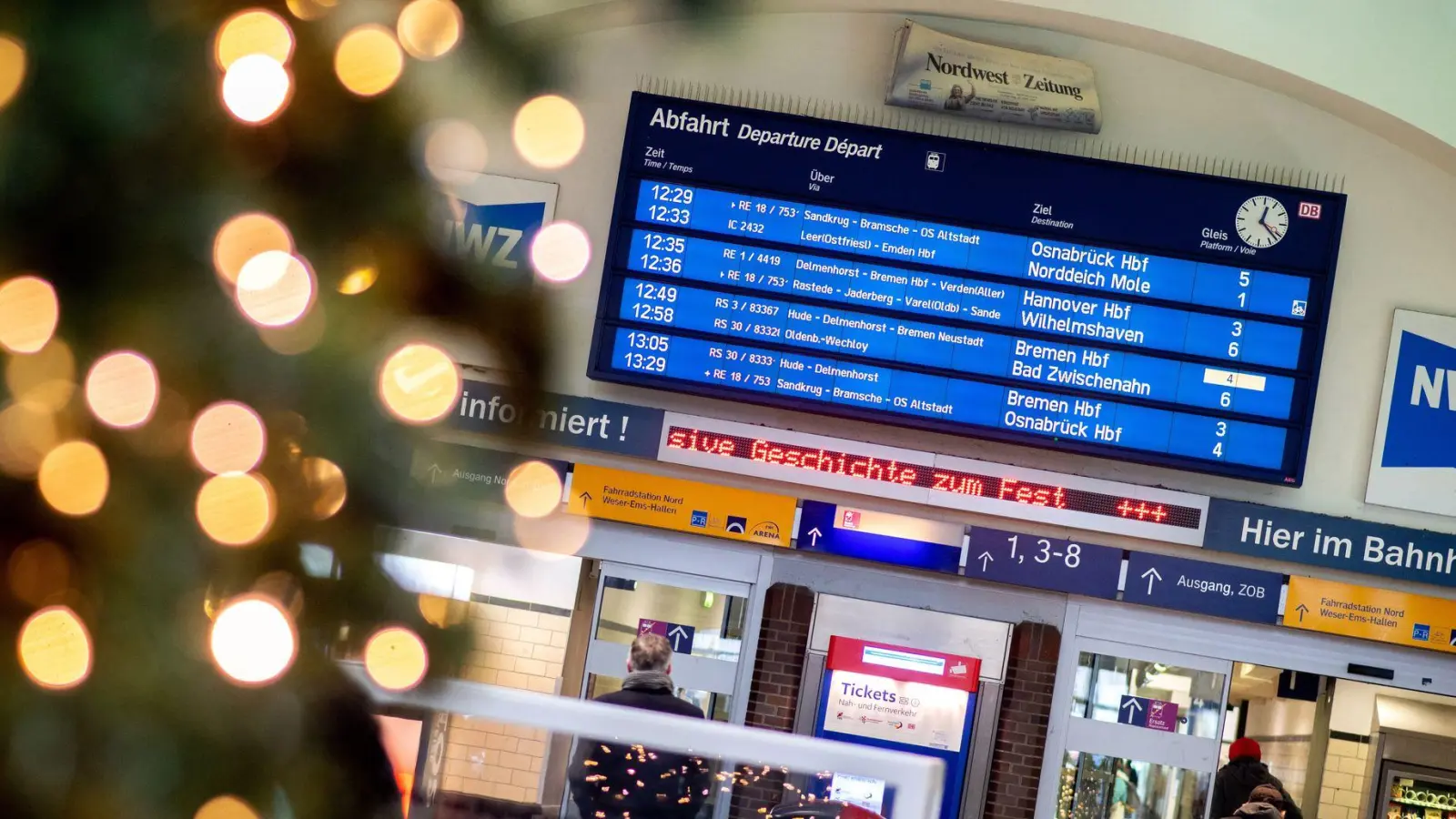 Rund 4,9 Millionen Fahrgäste waren über Weihnachten im Fernverkehr der Deutschen Bahn unterwegs. (Archivbild) (Foto: Hauke-Christian Dittrich/dpa)