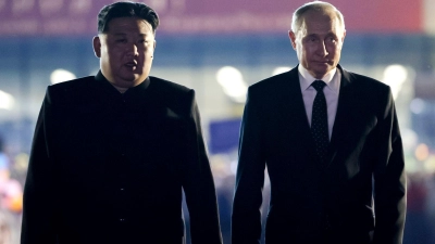 Seite an Seite: Kim und Putin (Archivbild) (Foto: Gavriil Grigorov/Pool Sputnik Kremlin/AP/dpa)