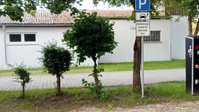 Vor der Stadthalle in Ornbau gibt es schon eine öffentliche Ladesäule für Elektro-Fahrzeuge. Eine zweite soll folgen – nur wo genau ist noch offen. (Foto: Diane Mayer)