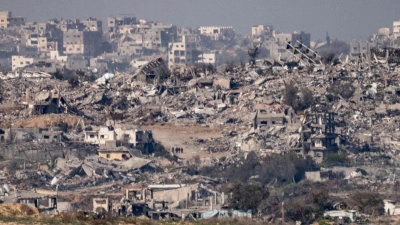 Der Gazastreifen ist nach mehr als 15 Monaten Krieg weitgehend zerstört. (Archivbild) (Foto: Ilia Yefimovich/dpa)