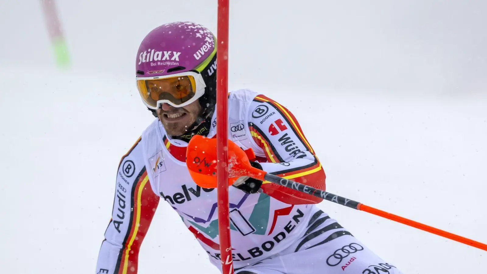 Adelboden ist eine der Lieblingsstationen von Linus Straßer im alpinen Ski-Weltcup. (Foto: Anthony Anex/KEYSTONE/dpa)