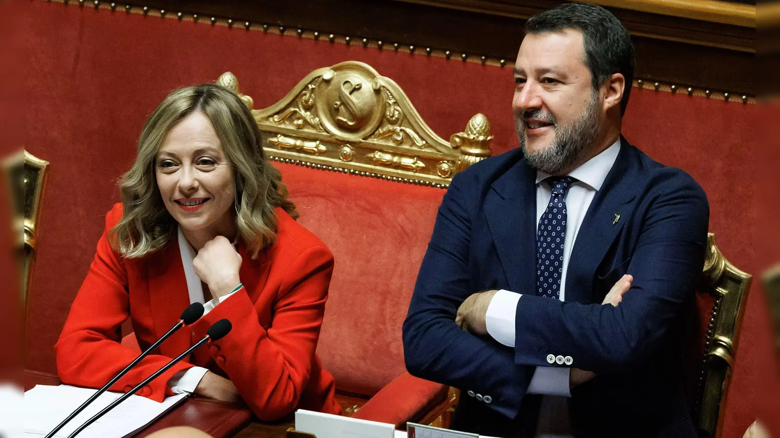 Italiens Ministerpräsidentin Giorgia Meloni und Vize Matteo Salvini brachten das neue Gesetz mit ihrer Rechtskoalition auf den Weg. (Foto: Archiv) (Foto: Roberto Monaldo/LaPresse via ZUMA Press/dpa)