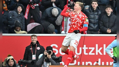 Jonathan Burkardt traf beim 2:0 des FSV Mainz 05 gegen den VfL Bochum doppelt. (Foto: Torsten Silz/dpa)