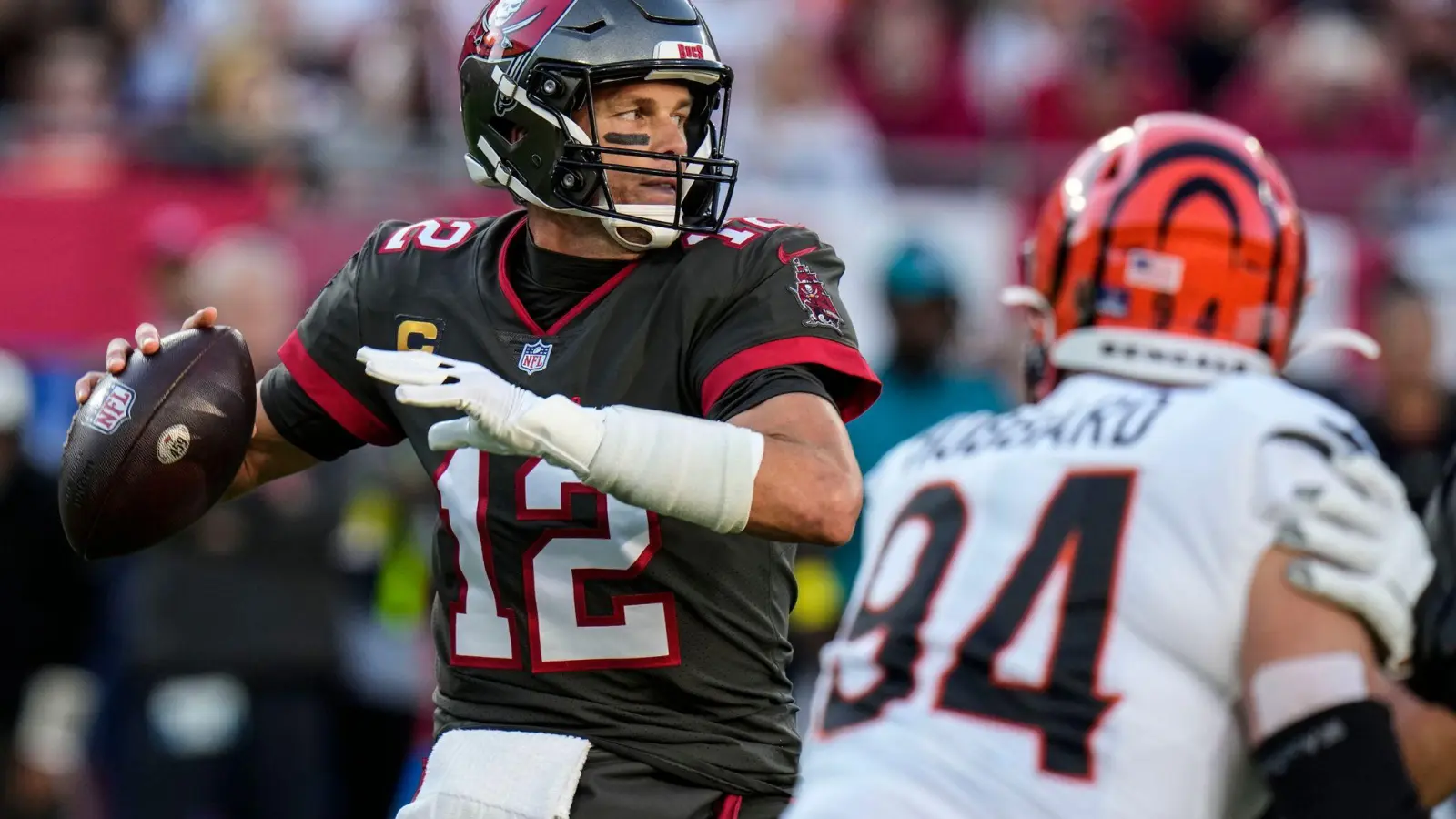 Tampa Bay Buccaneers-Quarterback Tom Brady in Aktion. (Foto: Chris O'Meara/AP/dpa)