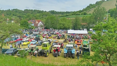 Rund 200 Fahrzeuge waren auf dem Gelände zu bestaunen. Die grünen Hänge bildeten einen reizvolle Kulisse. (Foto: Bernd Killinger)