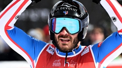 Cyprien Sarrazin hat die Abfahrt in Kitzbühel gewonnen. (Foto: Barbara Gindl/APA/dpa)