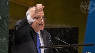 Der palästinensische Botschafter Riad Mansur bei der Vollversammlung der Vereinten Nationen in New York. (Foto: Manuel Elias/UN Photo/dpa)