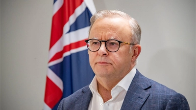 Australiens Premier Albanese gehörte zu den ersten Gratulanten. (Archivbild) (Foto: Brian Cassey/AAP/dpa)