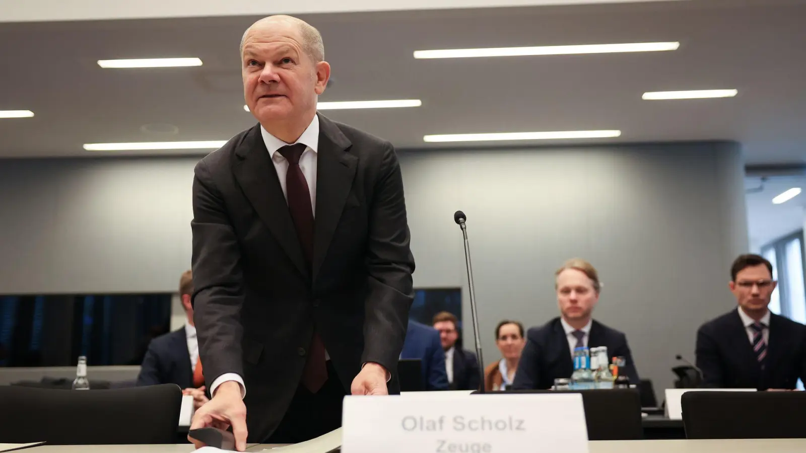 Olaf Scholz sagt erneut im Cum-Ex-Untersuchungsausschuss aus (Foto: Christian Charisius/dpa)