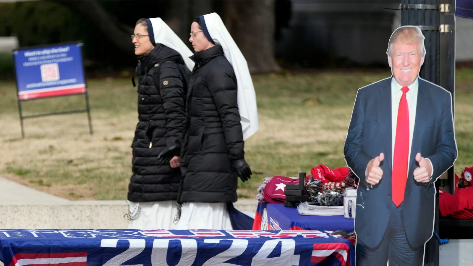 Beim „March for Life“ hat Trump viele Fans.  (Foto: Ben Curtis/AP/dpa)