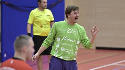 Andreas Amann (hier in der vergangenen Saison) bildet mit Arnold Kiss ein verlässliches Torhüterduo beim TSV Rothenburg. (Foto: Martin Rügner)