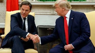 Als niederländischer Regierungschef traf Rutte Trump bereits häufiger. (Archivbild zur Illustration) (Foto: Alex Brandon/AP/dpa)