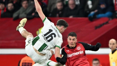 Auch in Leverkusen gab es für Borussia Mönchengladbach eine Niederlage.  (Foto: Federico Gambarini/dpa)