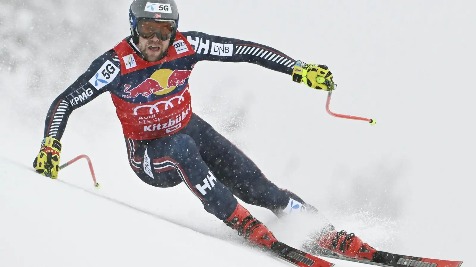 Aleksander Aamodt Kilde aus Norwegen in Aktion. (Foto: Hans Klaus Techt/APA/dpa)