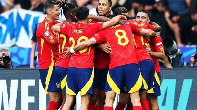 Spanien führte bereits zur Halbzeit mit 3:0 gegen Kroatien. (Foto: Andreas Gora/dpa)