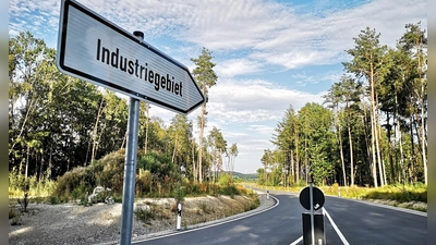 Mehr solcher Schilder (das Foto entstand im Kreis Ansbach) wünscht sich der Landrat im hiesigen Kreis. Doch Flächen insgesamt und damit auch Flächen für Gewerbegebiete werden knapper. (Archivfoto: Jürgen Binder)