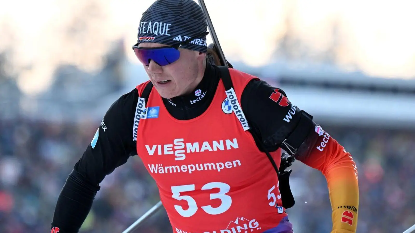 Auf Rang sechs bester Deutscher beim Sprint in Ruhpolding: Justus Strelow. (Foto: Sven Hoppe/dpa)