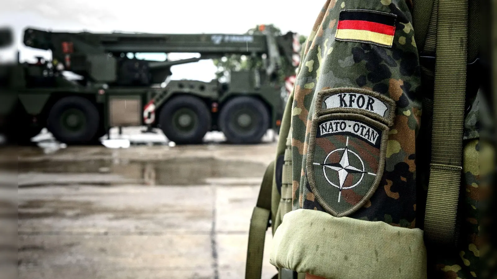 Bundeswehrsoldatin der deutschen Kfor im kosovarischen Prizren. (Foto: Sina Schuldt/dpa)
