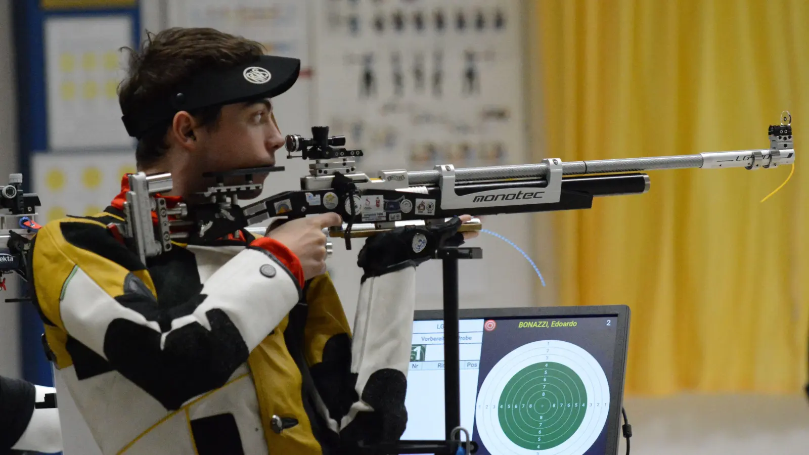 Edoardo Bonazzi, hier bei einem Ligawettkampf im Vorjahr, verpasste bei den Spielen in Paris das Finale mit dem Luftgewehr nur knapp. (Foto: Alexander Keck)