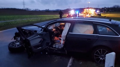 Zu einem Zusammenstoß zwischen zwei Fahrzeugen ist es am Freitagmorgen bei Scheinfeld gekommen. (Foto: Ulrike Ganter)