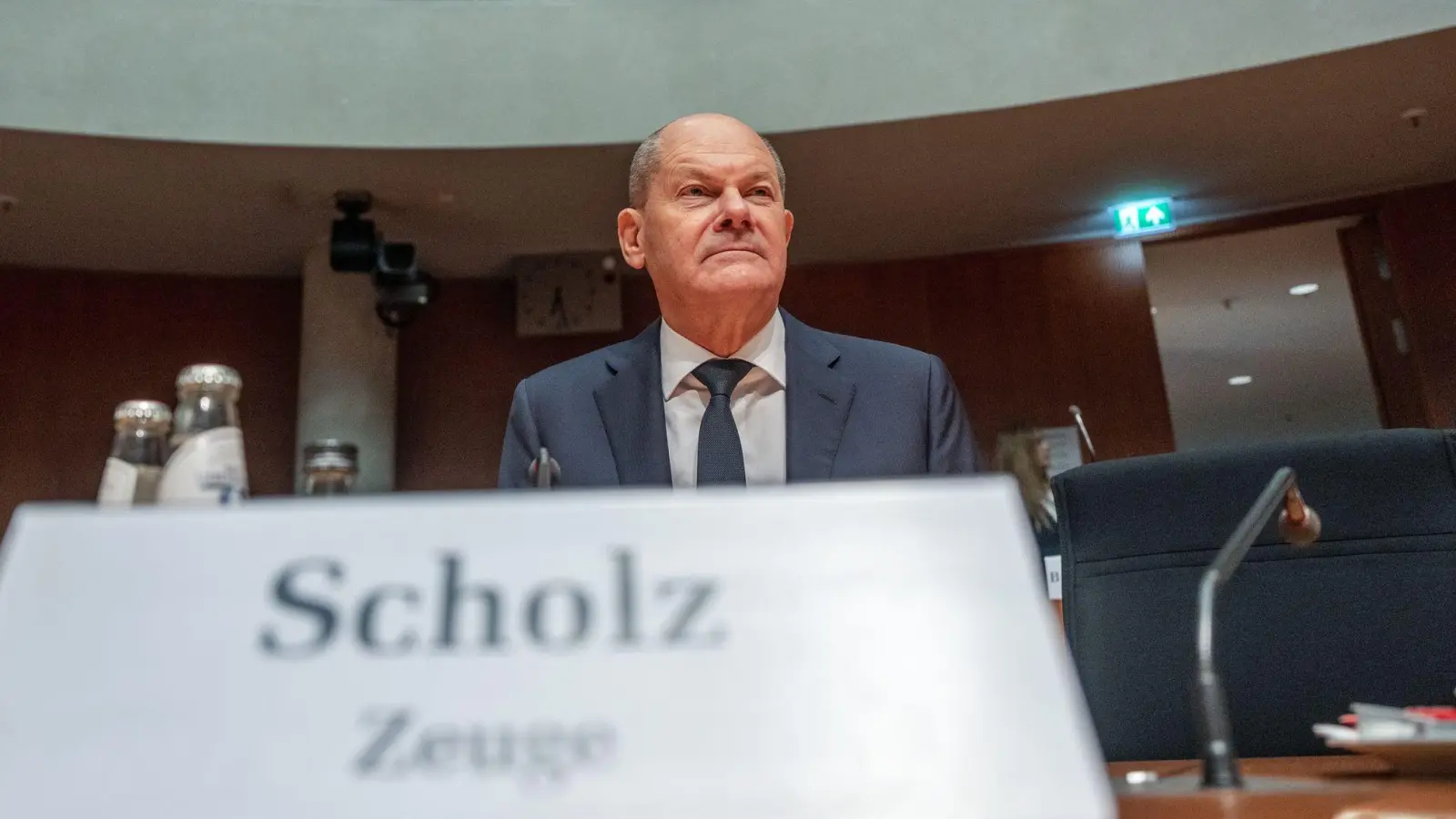 Bundeskanzler Olaf Scholz (SPD) wird im Afghanistan-Untersuchungsausschuss als Zeuge befragt.  (Foto: Michael Kappeler/dpa)