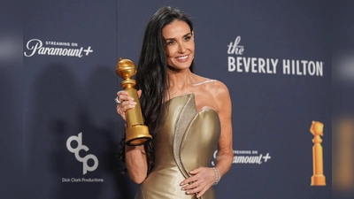 Mit 62 Jahren gewinnt Demi Moore ihren ersten Golden Globe.  (Foto: Chris Pizzello/Invision/AP/dpa)