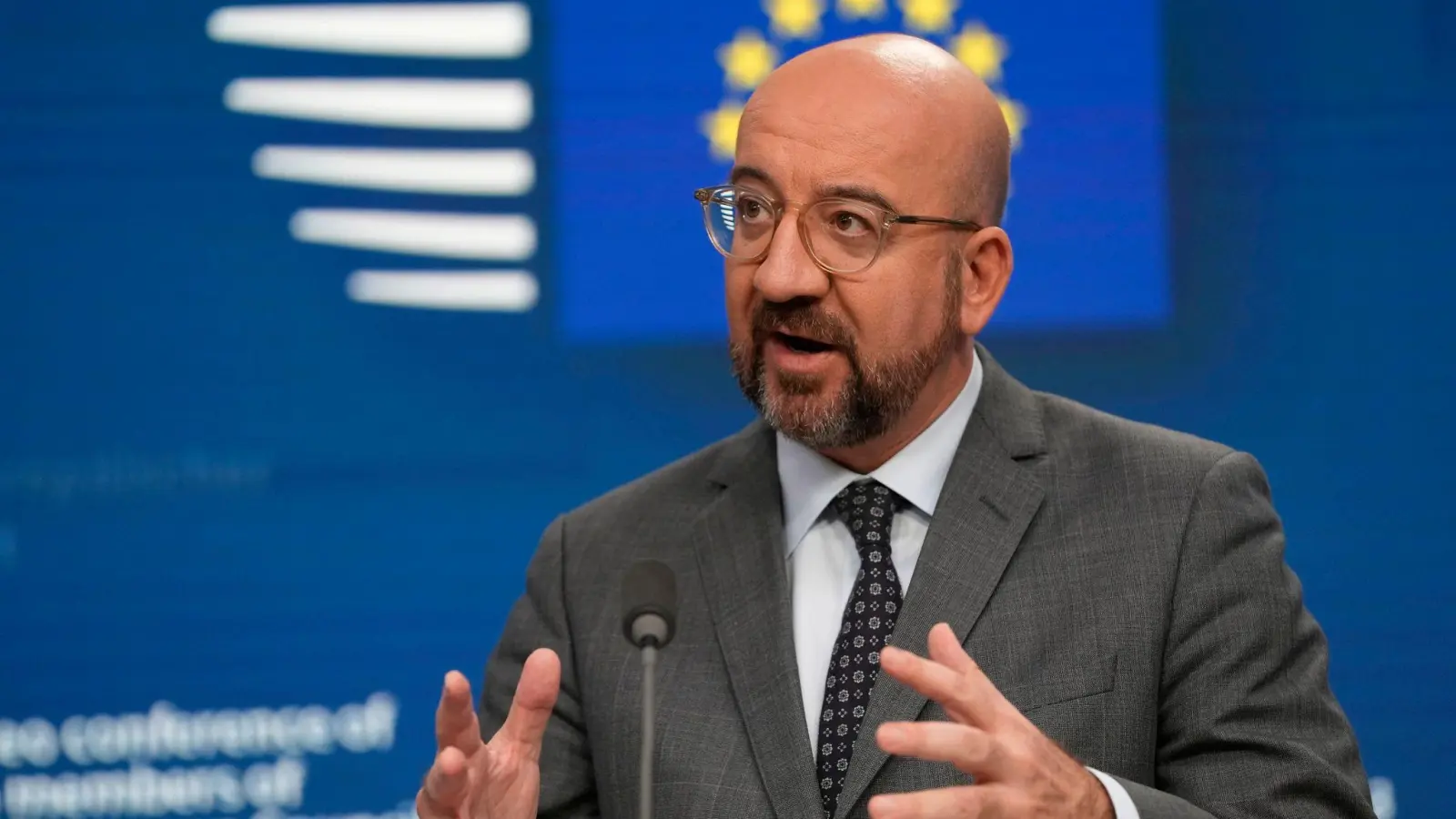 EU-Ratspräsident Charles Michel plädiert dafür, innerhalb der EU die Zusammenarbeit der Sicherheitsdienste weiter auszubauen, um vom Nahost-Konflikt ausgehende Risiken für die EU zu reduzieren. (Foto: Virginia Mayo/AP/dpa)