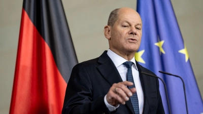 Scholz bleibt bei der Ukraine-Hilfe hart. Er hat nun Union, FDP und Grüne gegen sich. (Foto: Fabian Sommer/dpa)