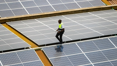 Immer häufiger müssen PV-Anlagen abgeschaltet werden, weil das Netz den Strom nicht aufnehmen kann. (Symbolbild: Brian Inganga/AP/dpa)