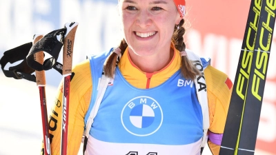 Bald auch noch im Hochzeitsstress: Biathletin Denise Herrmann. (Foto: Barbara Gindl/APA/dpa)