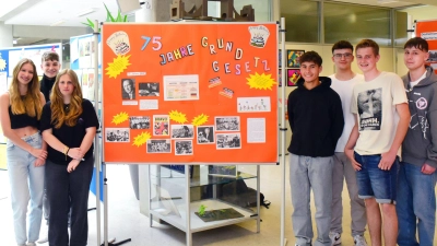 Die Schülerinnen und Schüler der Klasse 10a der Oskar-von-Miller-Realschule beschäftigten sich mehrere Wochen mit dem Grundgesetz. (Foto: Irmeli Pohl)