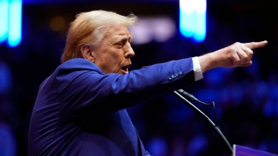 Donald Trump hat bei einer Wahlkampfveranstaltung im Madison Square Garden in New York um Stimmen geworben. (Foto: Alex Brandon/AP/dpa)