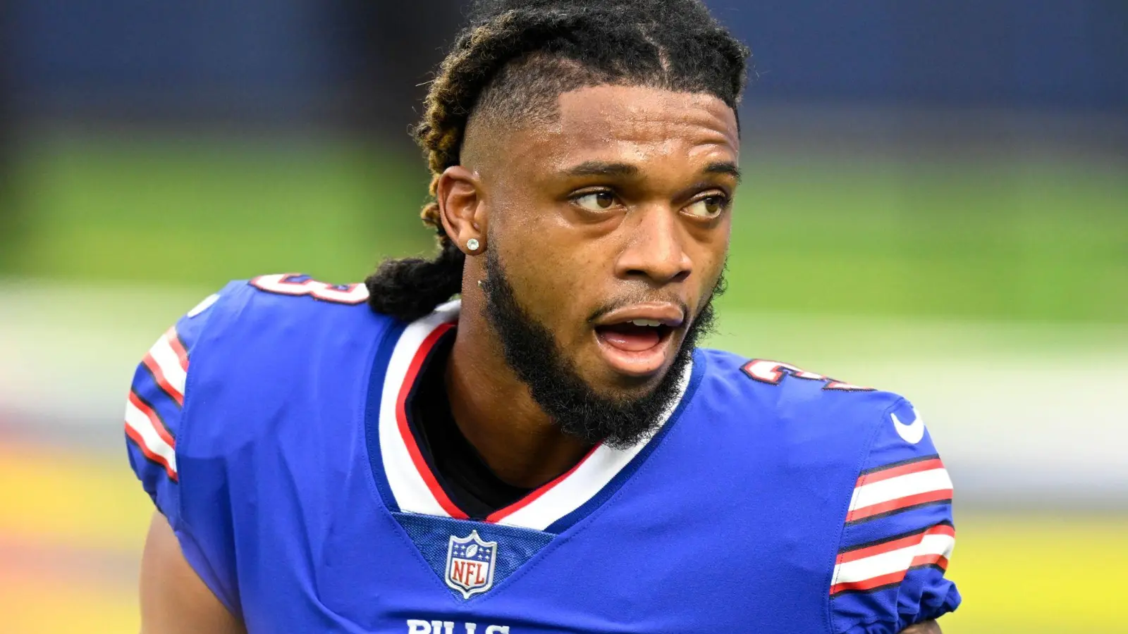 Hat das Krankenhaus in Buffalo verlassen: Bills-Verteidiger Damar Hamlin. (Foto: John Mccoy/AP/dpa)