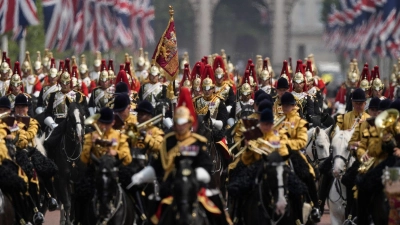 Die Geburtstagsparade für König Charles III. findet nicht an seinem eigentlichen Geburstag statt, sondern im Juni - da ist das Wetter besser (Archivbild). (Foto: Alastair Grant/AP/dpa)