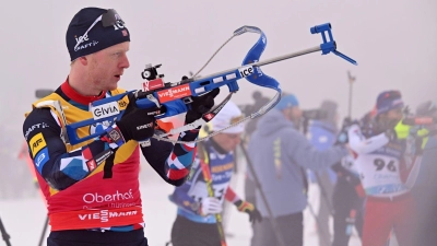 Der Norweger Johannes Thingnes Bö wurde Sprint-Weltmeister. (Foto: Martin Schutt/dpa)