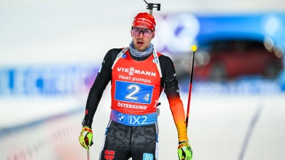 Musste nach dem letzten Schießen einmal in die Strafrunde: Johannes Kühn. (Foto: Pontus Lundahl/TT News Agency/AP/dpa)