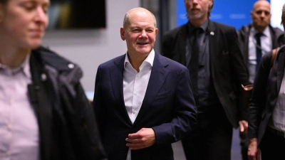 Bundeskanzler Scholz nach einem Führungstreffen der SPD.  Er soll am Montag als Kanzlerkandidat nominiert werden. (Foto: Bernd von Jutrczenka/dpa)