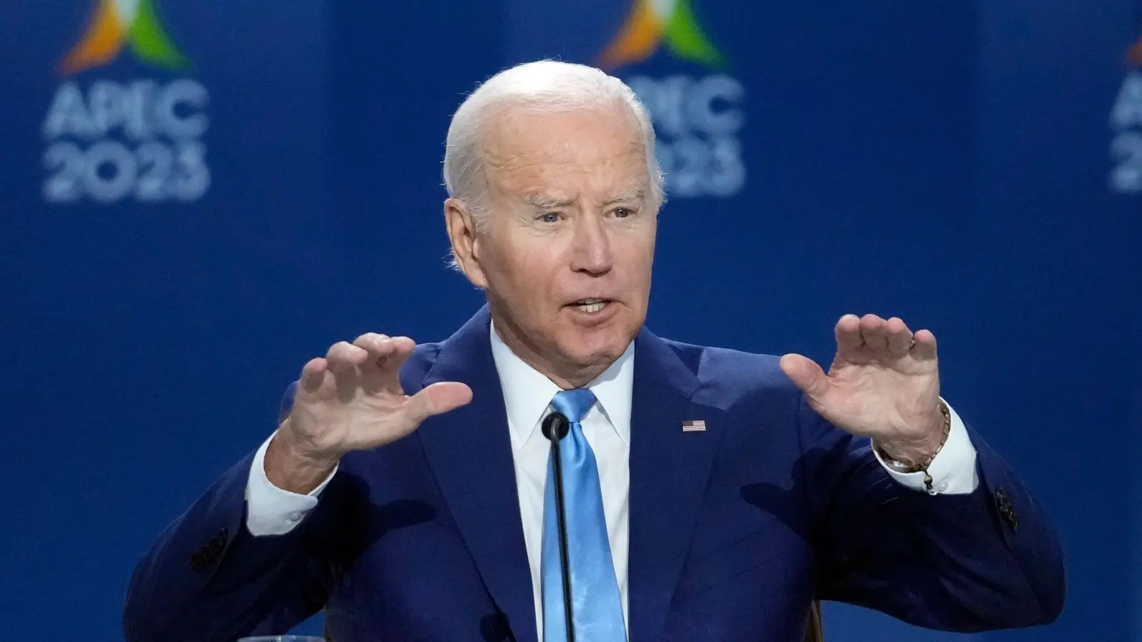 „Die Vereinigten Staaten sind eine pazifische Macht“, betont US-Präsident Joe Biden beim Apec-Gipfel in San Francisco. (Foto: Godofredo A. Vásquez/AP/dpa)