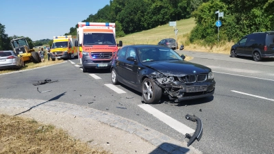 Beim Abbiegen nach Gunzendorf auf der Staatsstraße nach Emskirchen ereignete sich am Donnerstagvormittag ein Unfall. (Foto: Mirko Fryska)