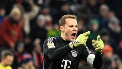 Münchens Torhüter Manuel Neuer jubelt über das gewonnene Spiel. 2023 war speziell für den 37-Jährigen. (Foto: Lukas Barth-Tuttas/dpa)