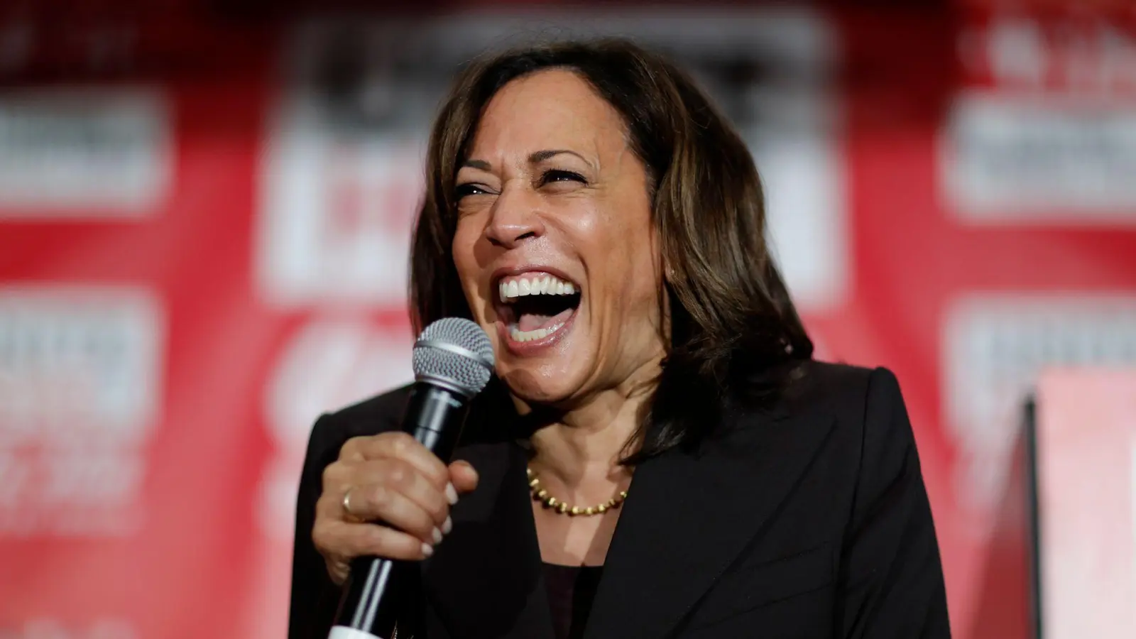 Herzhaftes Lachen ist eine Markenzeichen von Kamala Harris. (Foto: John Locher/AP/dpa)