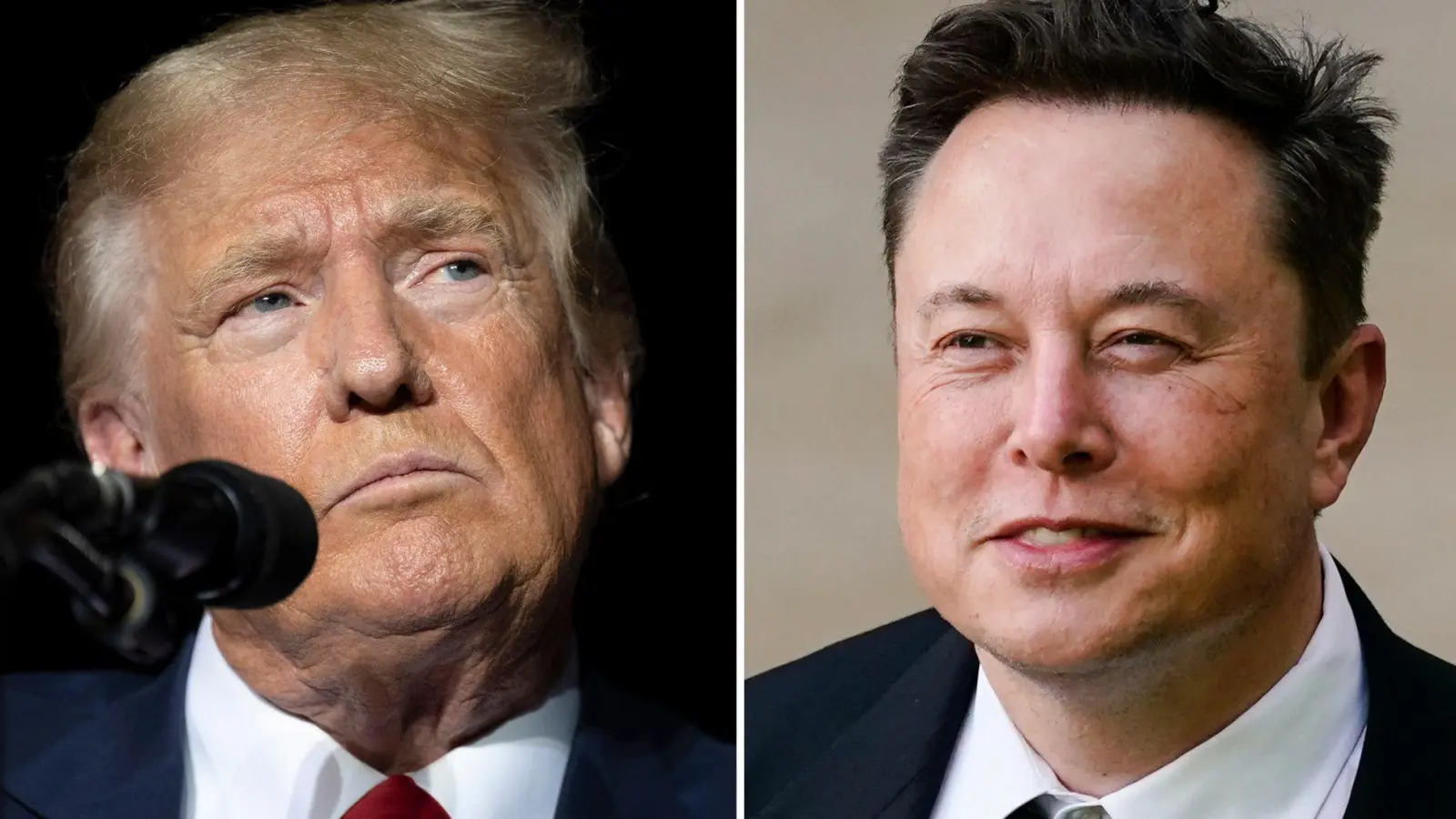 Bei Gewerkschaftlern in Ungnade gefallen: Donald Trump und Elon Musk. (Foto: Matt Rourke/Jos' Luis Villegas/AP/dpa)