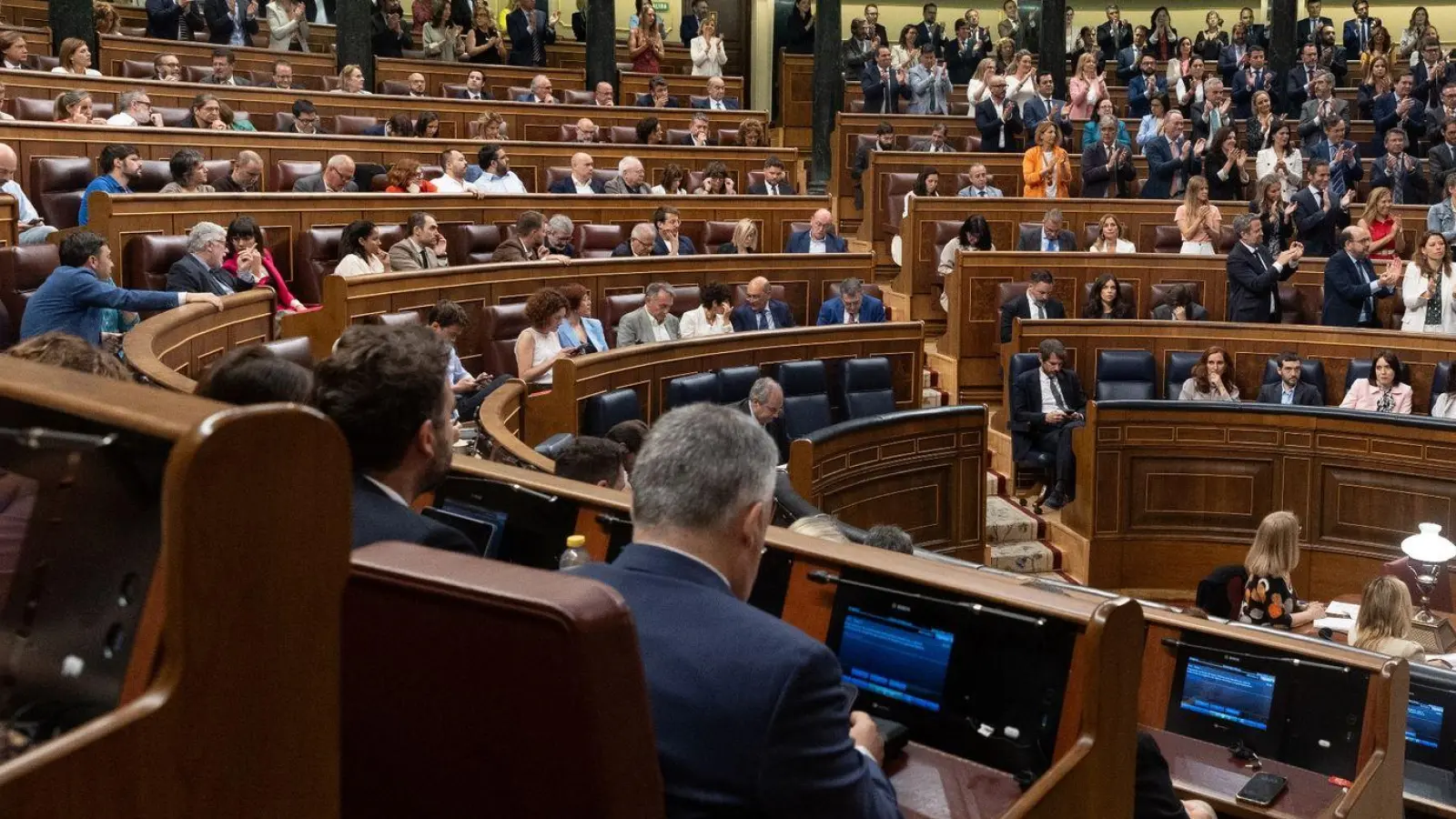 Ein umstrittenes Amnestiegesetz für katalanische Separatisten wurde vom spanischen Parlament verabschiedet. (Foto: Eduardo Parra/EUROPA PRESS/dpa)