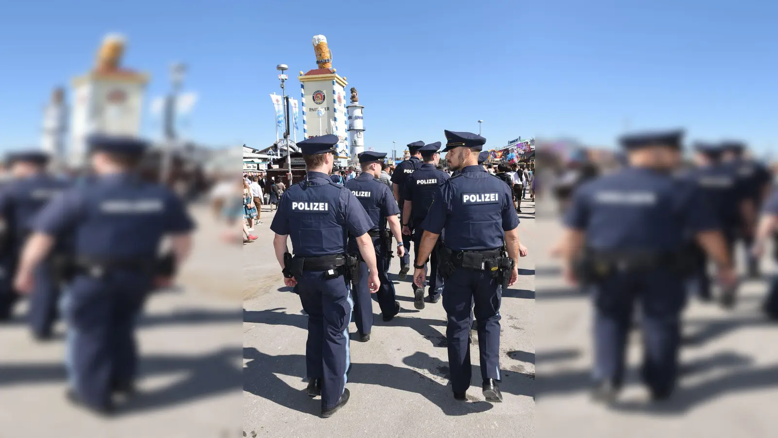 Hunderte Polizeibeamte sichern das Volksfest. (Archivbild) (Foto: Ursula Düren/dpa)